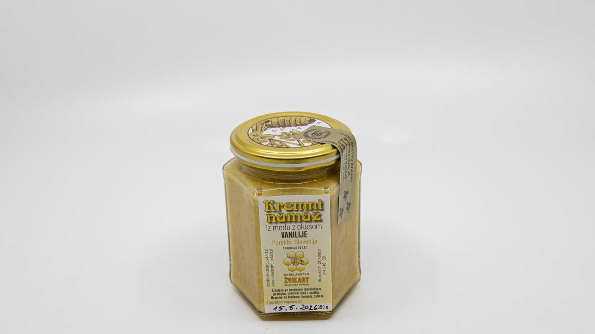 Naravni kremni med z vaniljo iz slovenskega čebelarstva – Žvikart