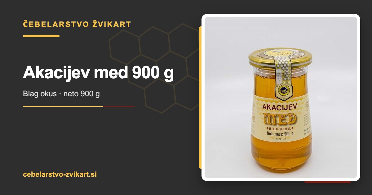 Akacijev med 900 g | Čebelarstvo Žvikart