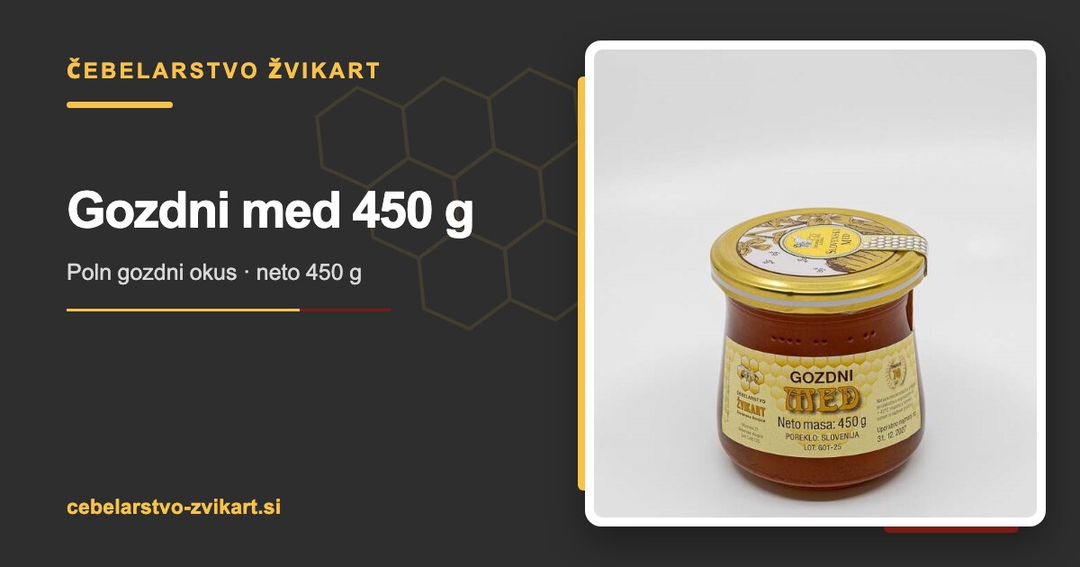 Gozdni med 450 g | Čebelarstvo Žvikart