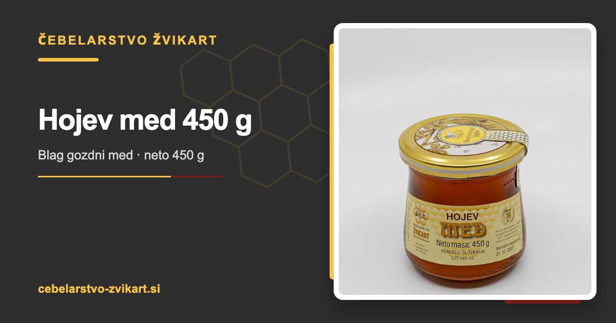 Hojev med 450 g | Čebelarstvo Žvikart