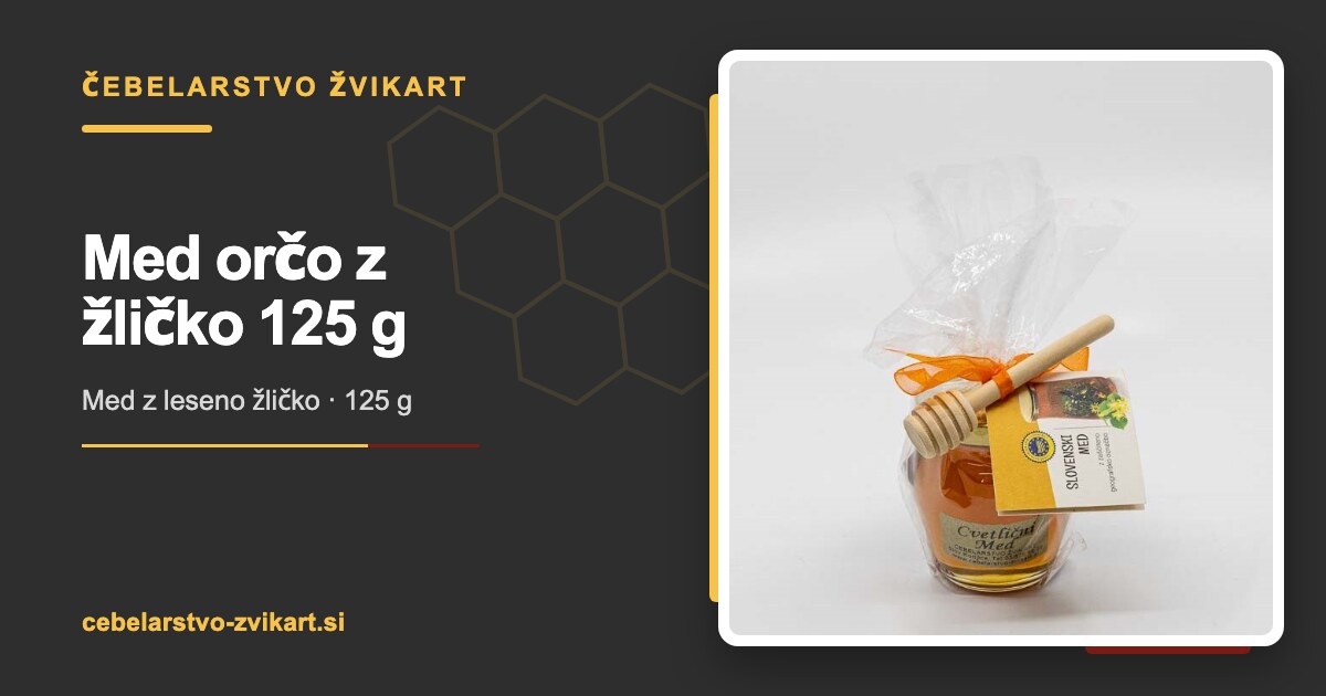 Med orčo z žličko 125 g | Čebelarstvo Žvikart
