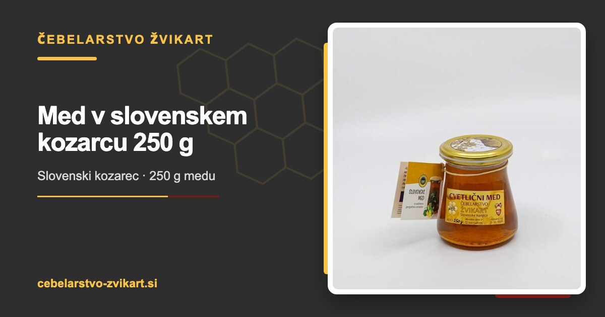 Med v slovenskem kozarcu 250 g | Čebelarstvo Žvikart