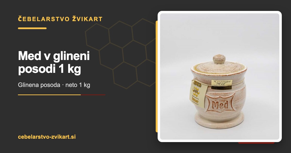 Med v glineni posodi 1 kg | Čebelarstvo Žvikart