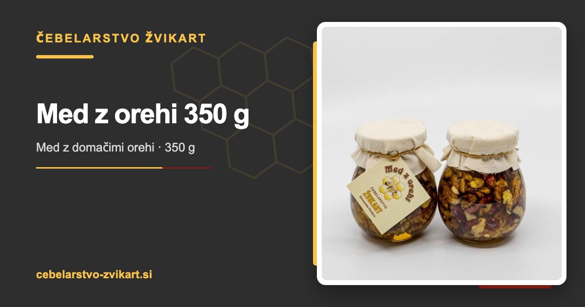Med z orehi 350 g | Čebelarstvo Žvikart
